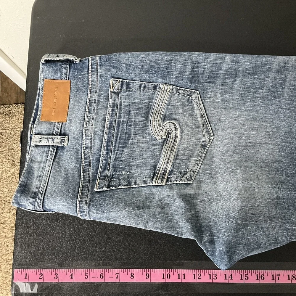 Silver‎ Jeans Co Mens 40x29 Blue Gordie Straight Stretch Y2K Distressed Western